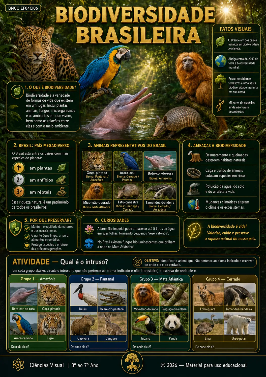Mapa visual de Ciências: BIODIVERSIDADE BRASILEIRA