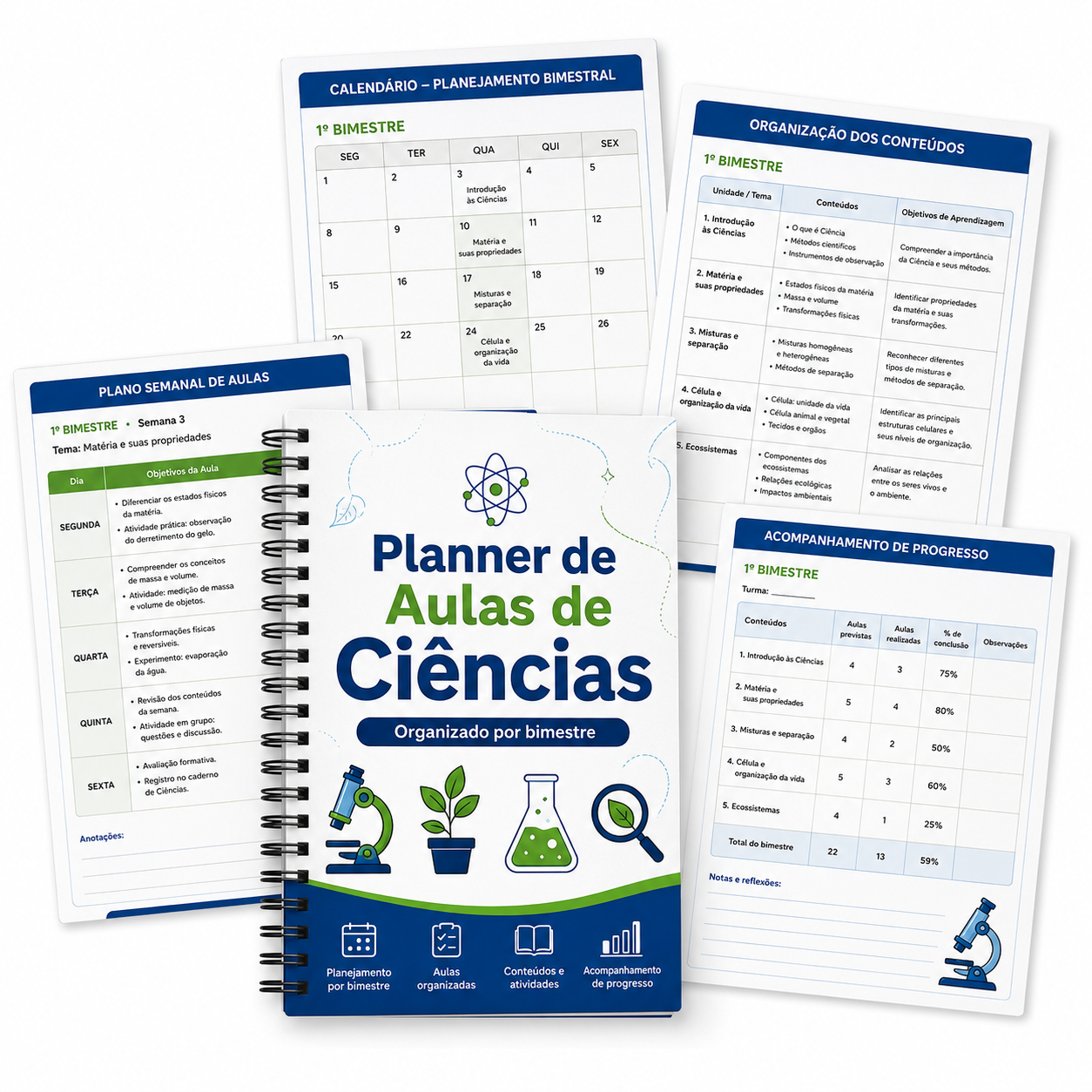Planner de Aulas de Ciências por Bimestre